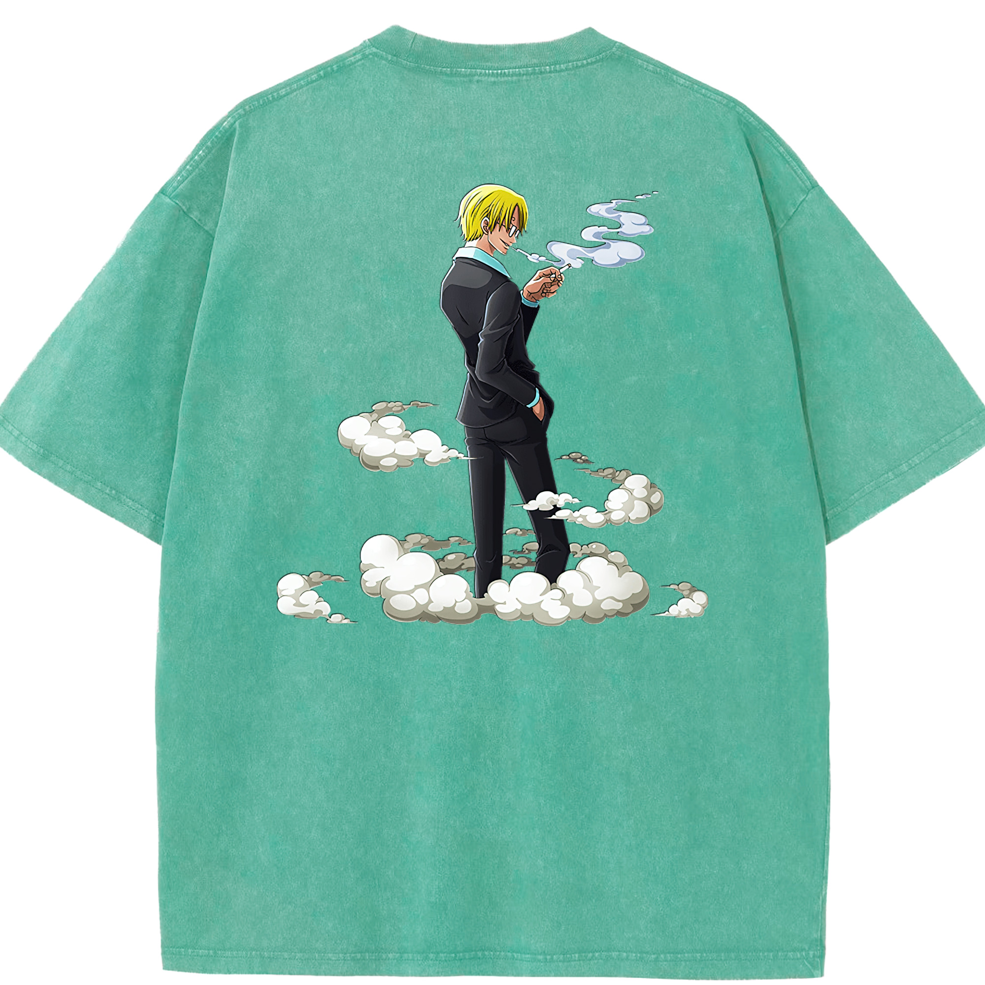 ワンピース サンジ ONE PIECE Sanji 綿100% ヴィンテージ風 半袖Tシャツ（背面プリント）